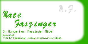 mate faszinger business card